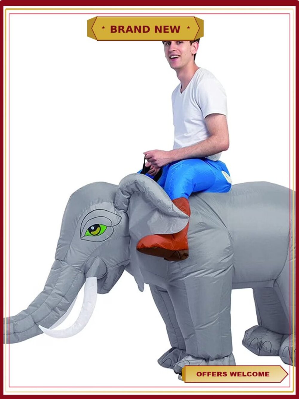 Funny Elephant Inflatable Costume for Adults Halloween Party Cosplay